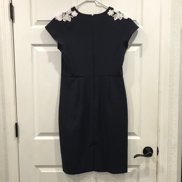 Ann Taylor Navy Dress with White accents Size 8 - Picture 3 of 3